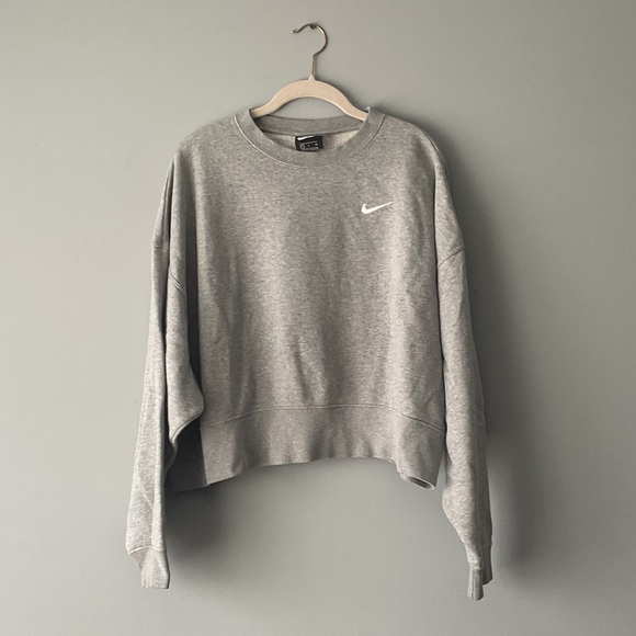 Nike Heather Gray Fleece Sweatshirt - Picture 1 of 2
